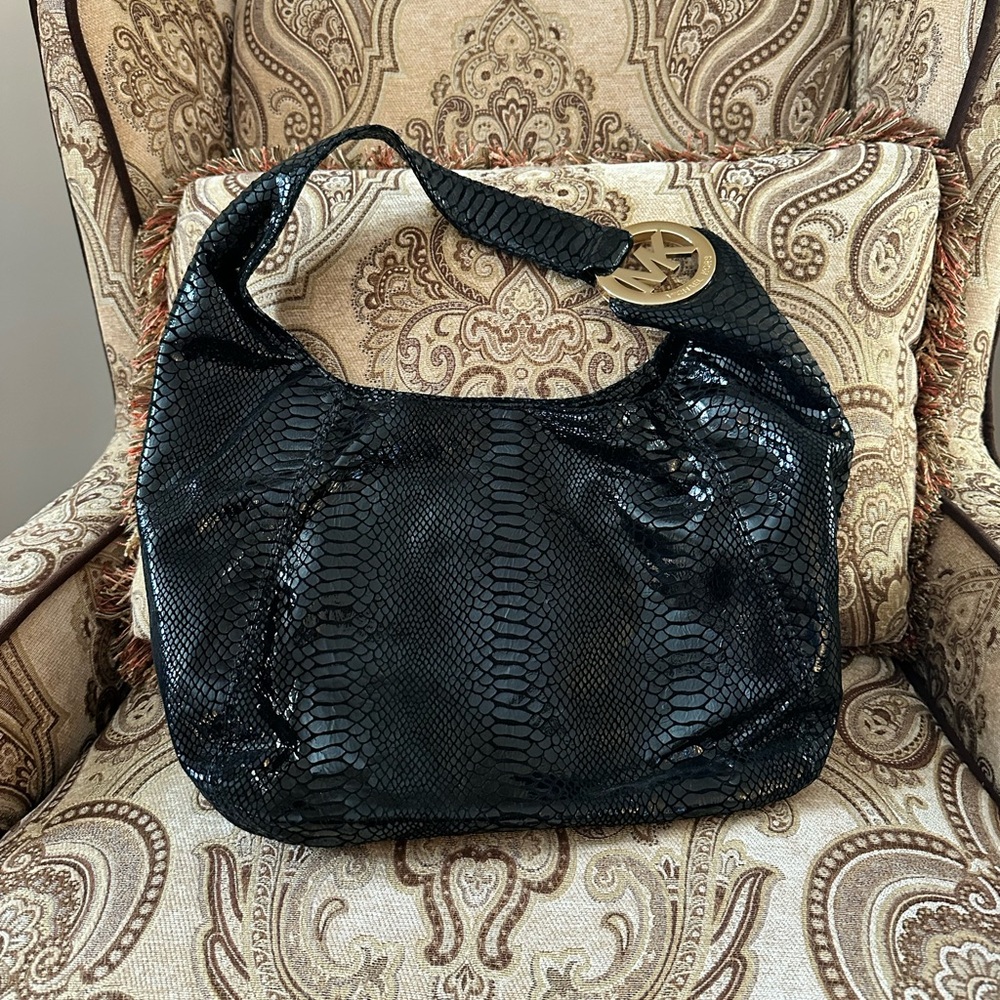 Michael Kors Black Snake Print Women's Bag